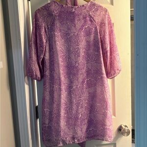 Darling Purple Sheath Tunic with Raglan Sleeves